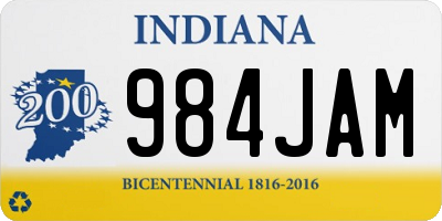 IN license plate 984JAM