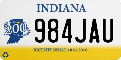 IN license plate 984JAU