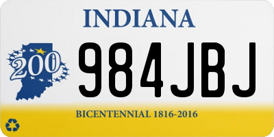IN license plate 984JBJ