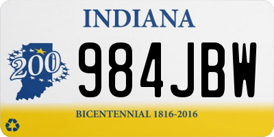 IN license plate 984JBW