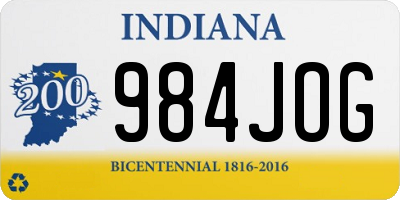 IN license plate 984JOG