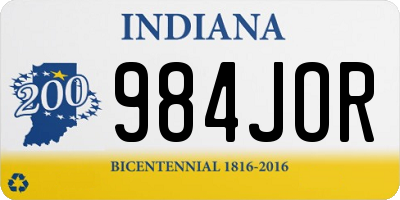 IN license plate 984JOR