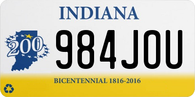 IN license plate 984JOU