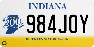 IN license plate 984JOY