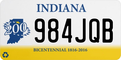 IN license plate 984JQB
