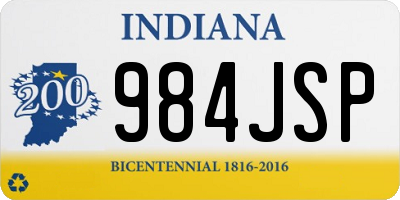 IN license plate 984JSP