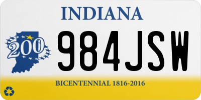 IN license plate 984JSW