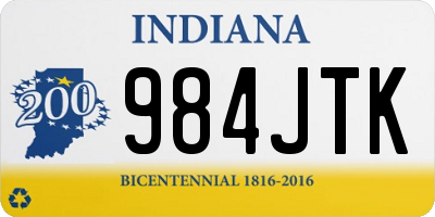 IN license plate 984JTK