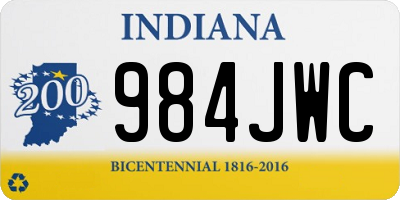 IN license plate 984JWC