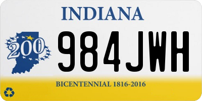 IN license plate 984JWH