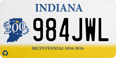 IN license plate 984JWL