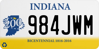 IN license plate 984JWM