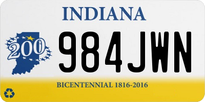 IN license plate 984JWN