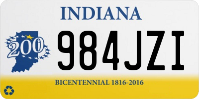 IN license plate 984JZI