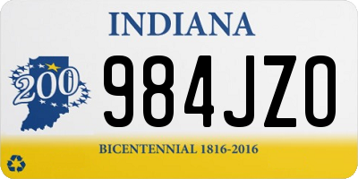 IN license plate 984JZO