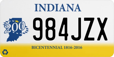 IN license plate 984JZX