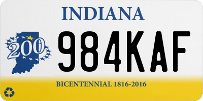 IN license plate 984KAF