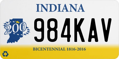 IN license plate 984KAV