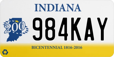 IN license plate 984KAY
