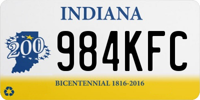 IN license plate 984KFC
