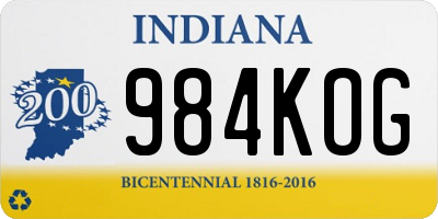 IN license plate 984KOG