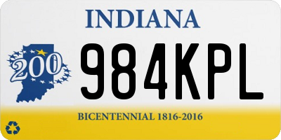 IN license plate 984KPL