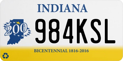 IN license plate 984KSL