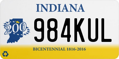 IN license plate 984KUL