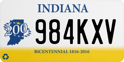 IN license plate 984KXV