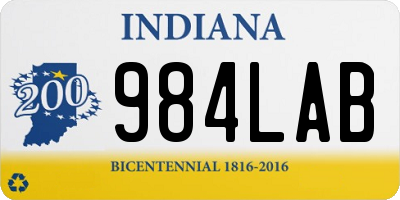 IN license plate 984LAB