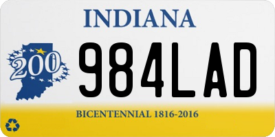 IN license plate 984LAD