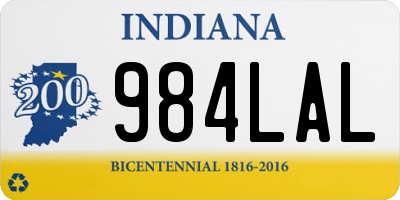 IN license plate 984LAL