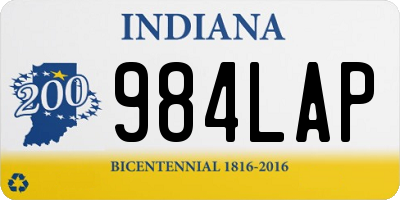 IN license plate 984LAP