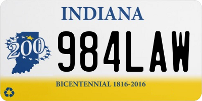 IN license plate 984LAW