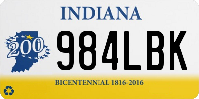 IN license plate 984LBK