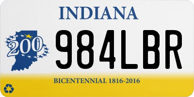 IN license plate 984LBR