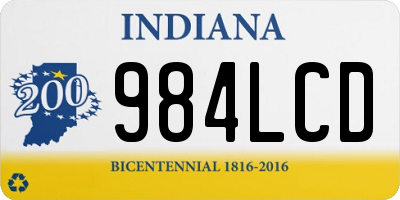 IN license plate 984LCD