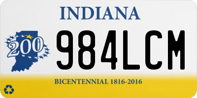 IN license plate 984LCM