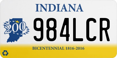 IN license plate 984LCR