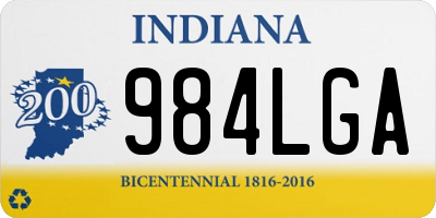 IN license plate 984LGA