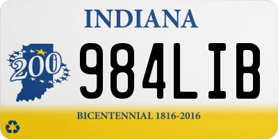 IN license plate 984LIB