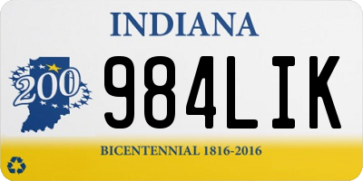 IN license plate 984LIK