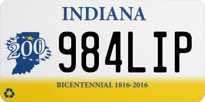 IN license plate 984LIP