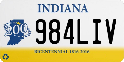 IN license plate 984LIV