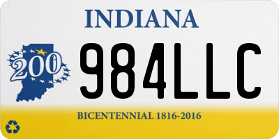 IN license plate 984LLC