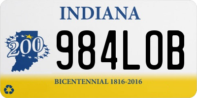 IN license plate 984LOB