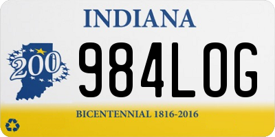 IN license plate 984LOG