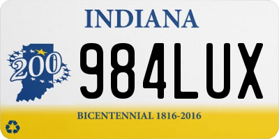 IN license plate 984LUX