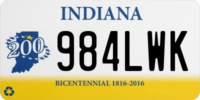 IN license plate 984LWK