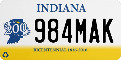 IN license plate 984MAK